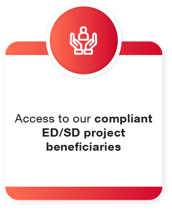 Access to our compliant ED-SD project beneficiaries Access to our compliant ED-SD project beneficiaries