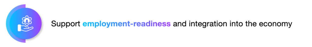 Support employment-readiness and integration into the economy